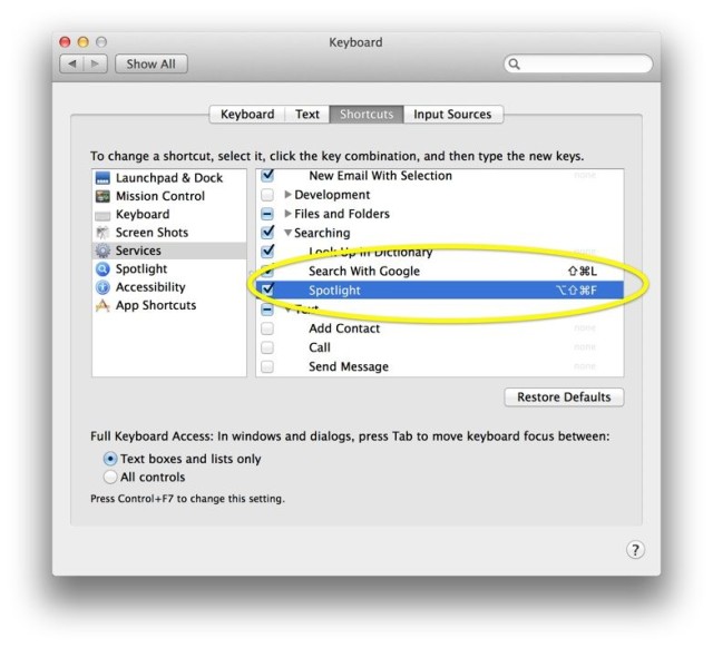 Search for text mac